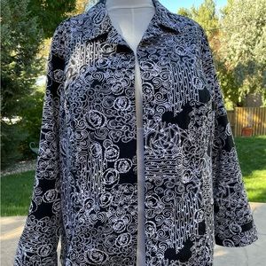 Go-anywhere black and white cotton jacket CJ Banks size 2X